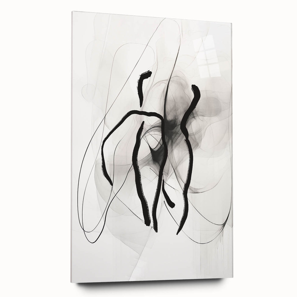Abstract Minimalist Wall Art: Modern Black and White Line Art Print