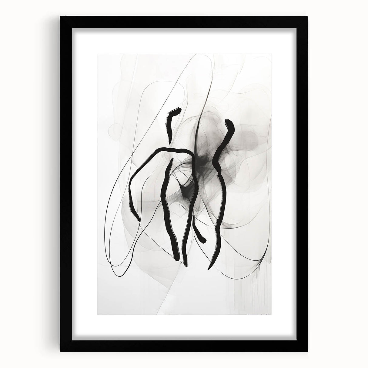 Abstract Minimalist Wall Art: Modern Black and White Line Art Print