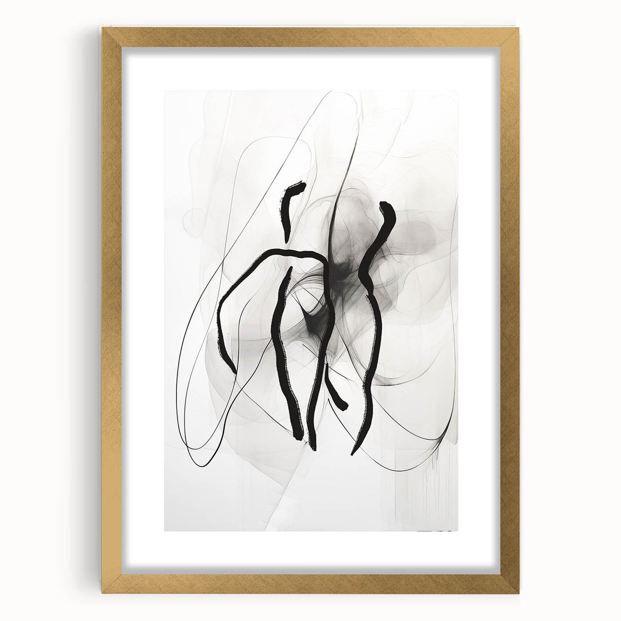 Abstract Minimalist Wall Art: Modern Black and White Line Art Print