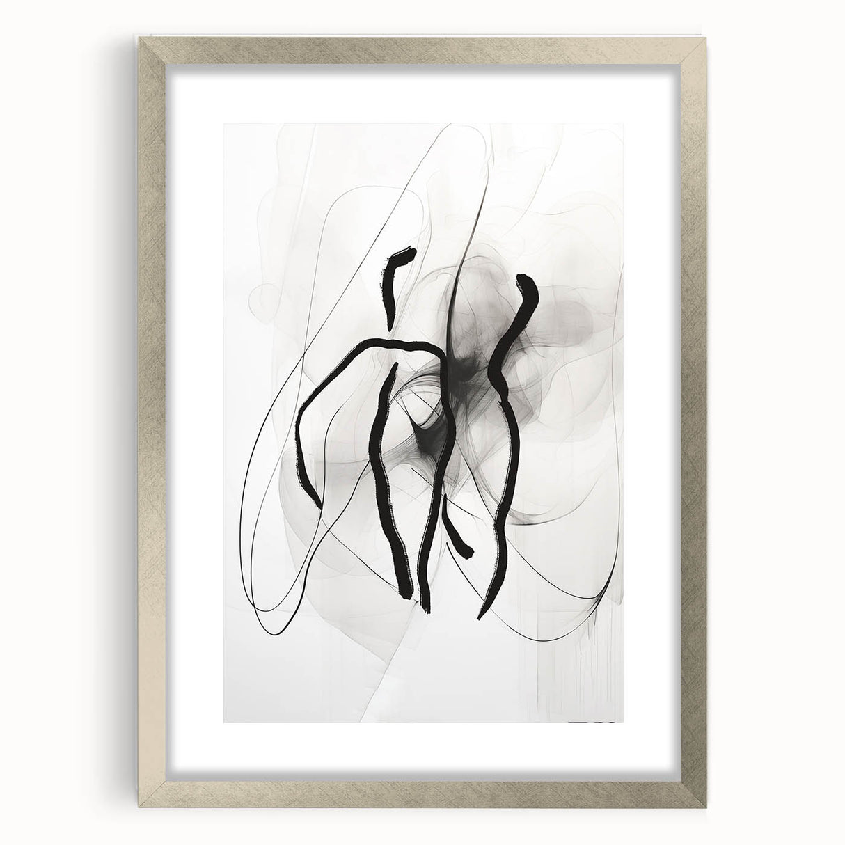 Abstract Minimalist Wall Art: Modern Black and White Line Art Print