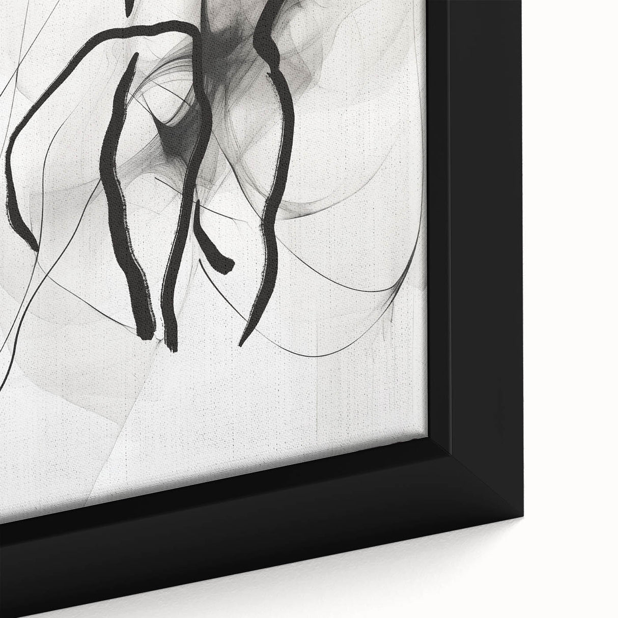 Abstract Minimalist Wall Art: Modern Black and White Line Art Print