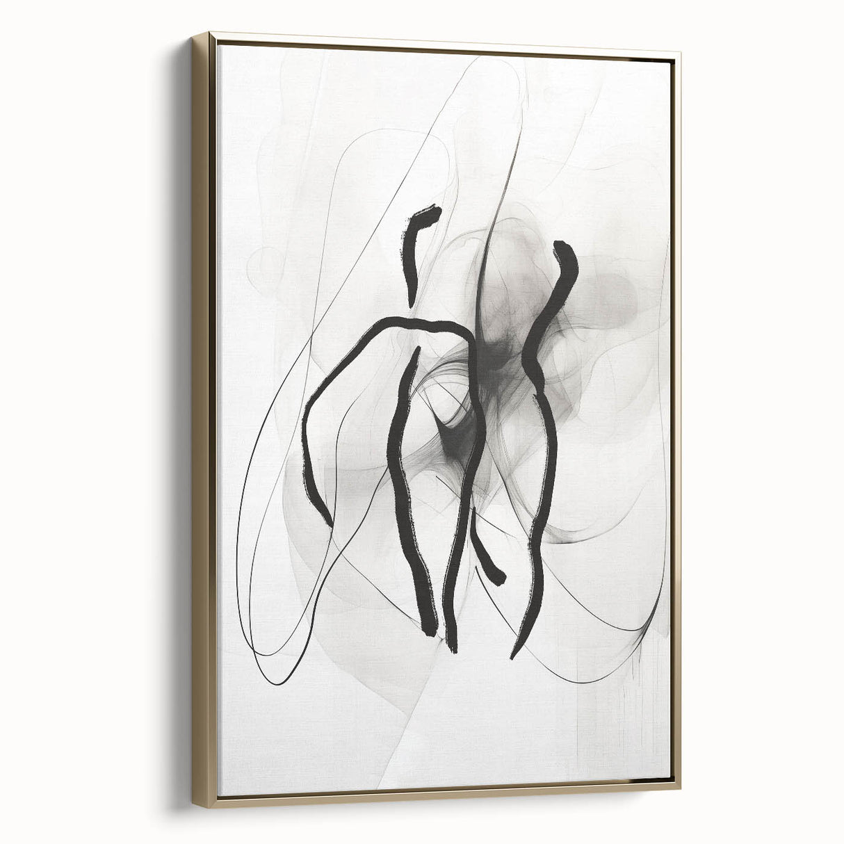 Abstract Minimalist Wall Art: Modern Black and White Line Art Print