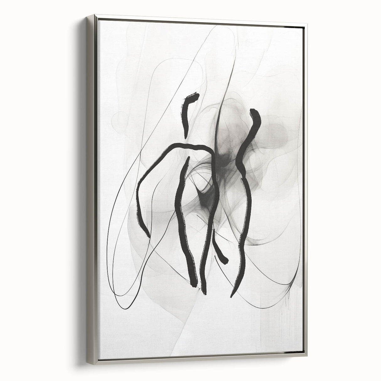 Abstract Minimalist Wall Art: Modern Black and White Line Art Print