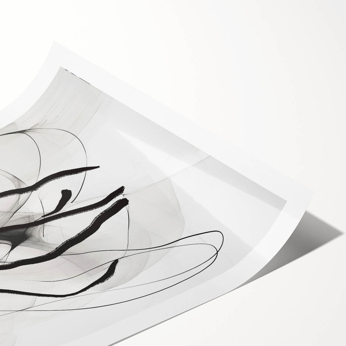 Abstract Minimalist Wall Art: Modern Black and White Line Art Print