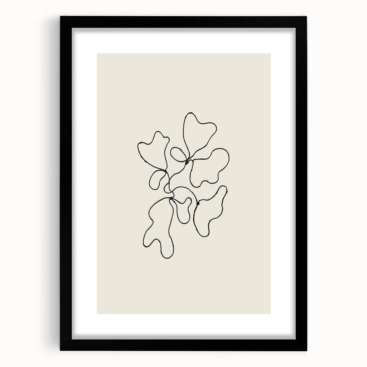 Minimalist Abstract Line Art: Organic Shapes in Clean Black Lines