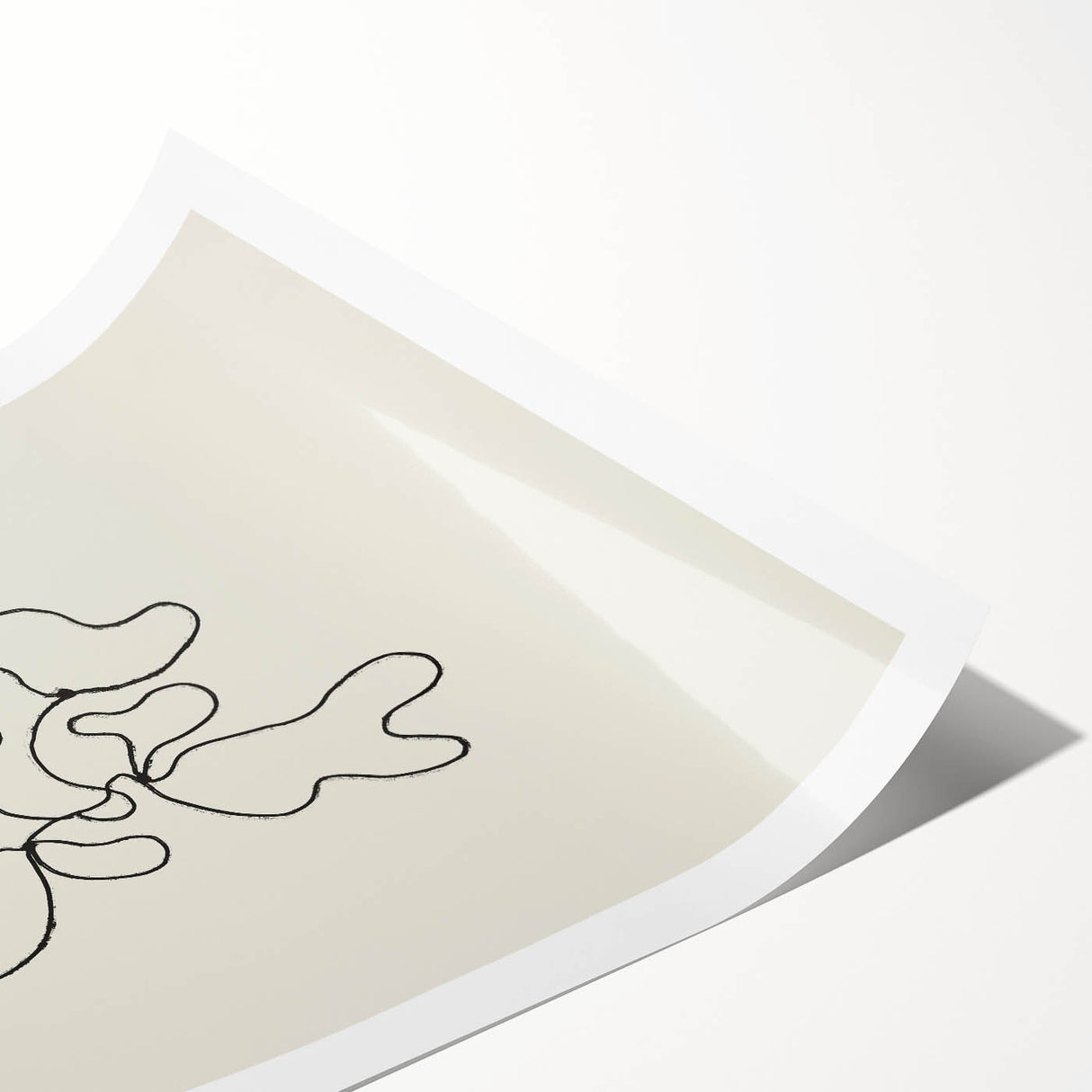 Minimalist Abstract Line Art: Organic Shapes in Clean Black Lines