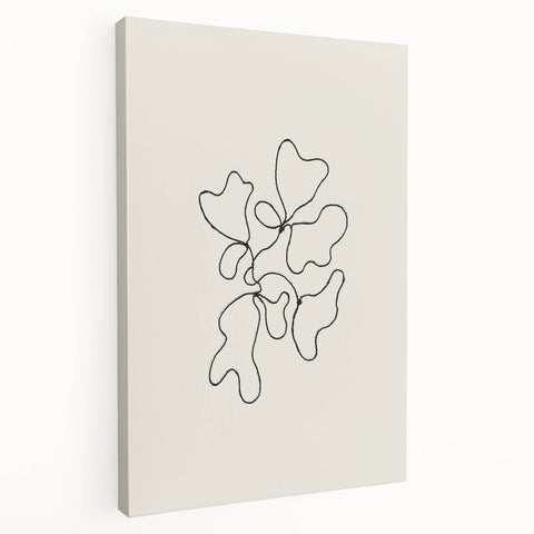 Minimalist Abstract Line Art: Organic Shapes in Clean Black Lines