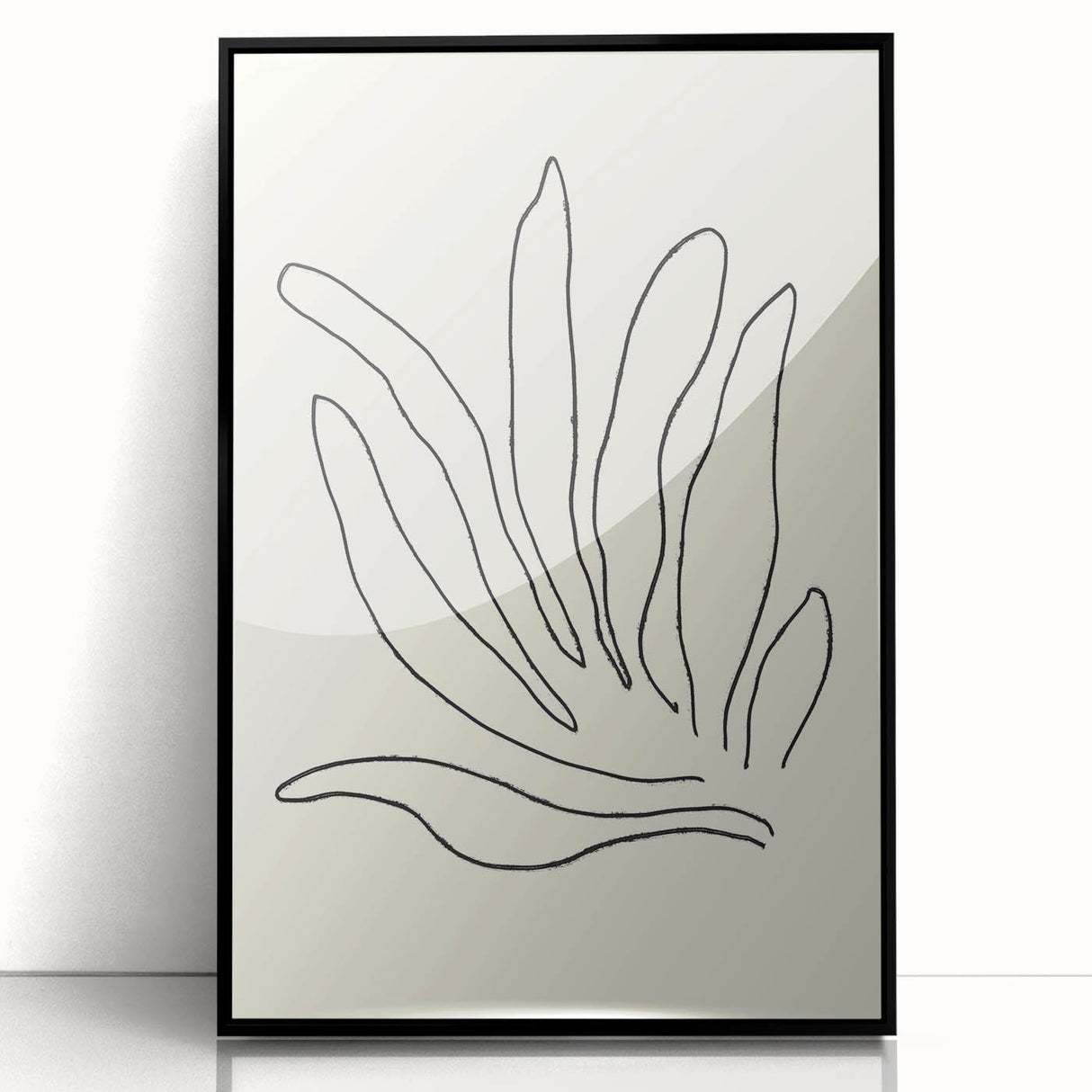 Minimalist Botanical Line Art: Elegant Abstract Leaf Design