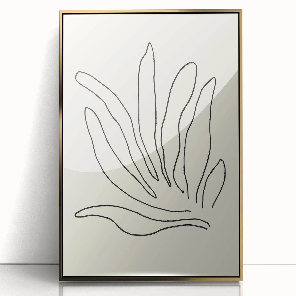 Minimalist Botanical Line Art: Elegant Abstract Leaf Design