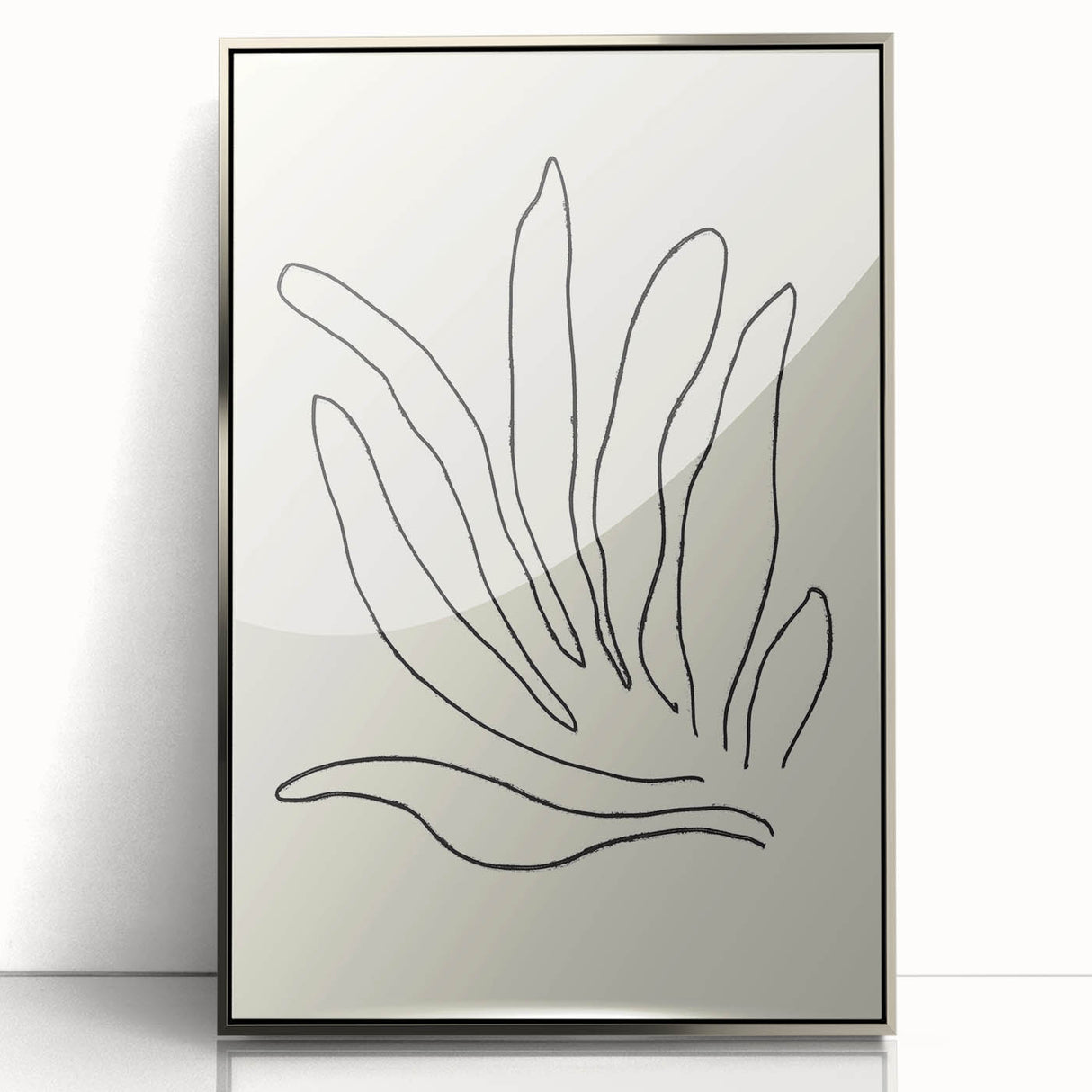 Minimalist Botanical Line Art: Elegant Abstract Leaf Design