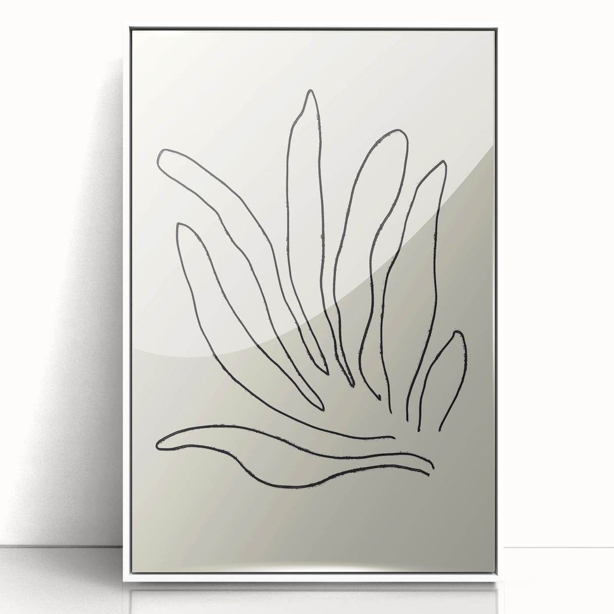 Minimalist Botanical Line Art: Elegant Abstract Leaf Design