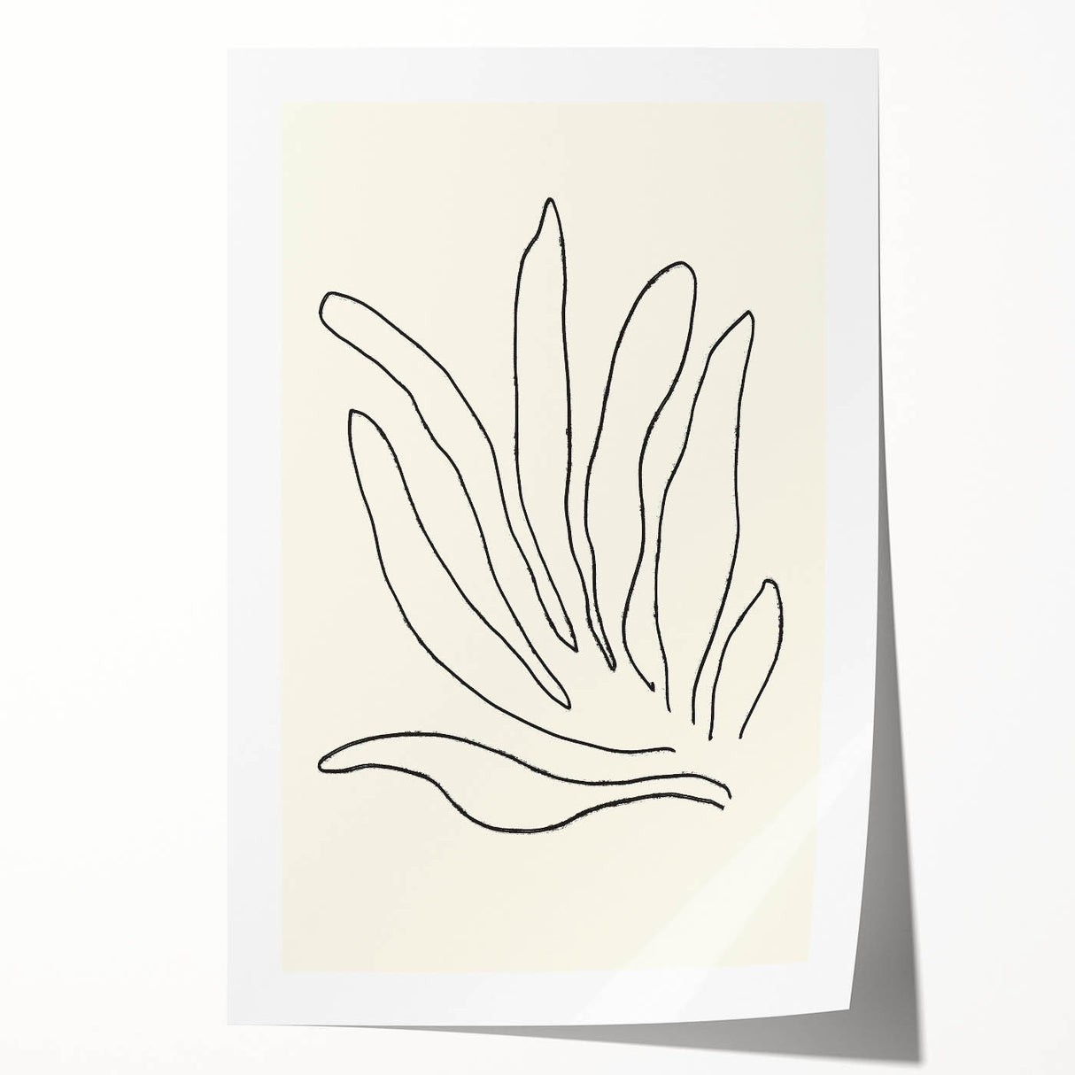 Minimalist Botanical Line Art: Elegant Abstract Leaf Design
