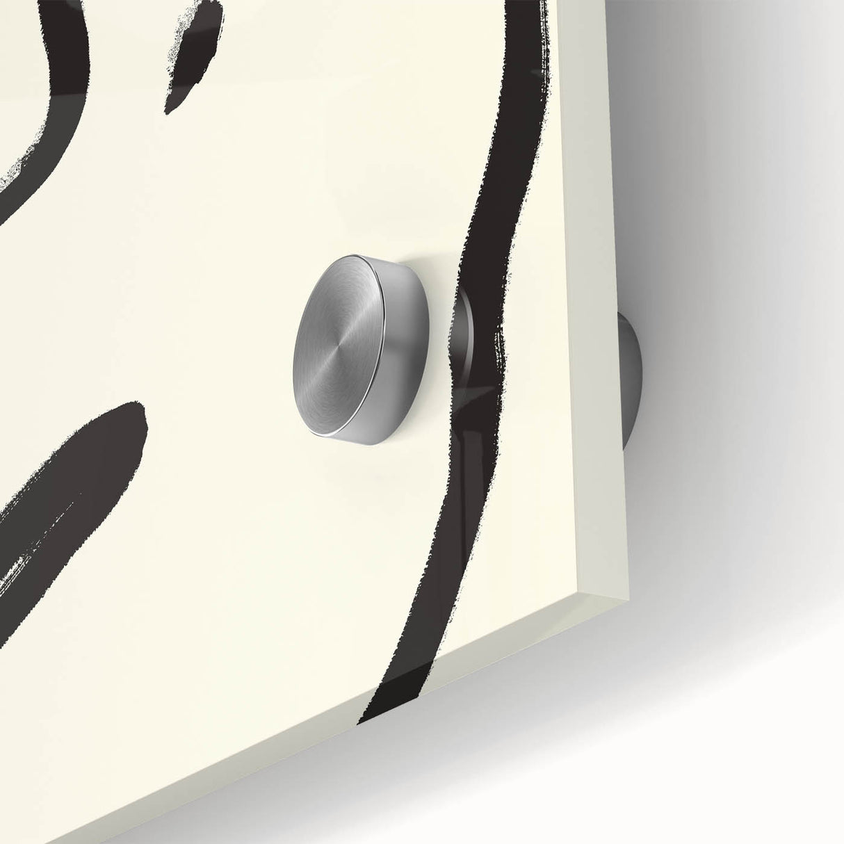 Minimalist Abstract Line Art: Bold Organic Strokes in Black on White