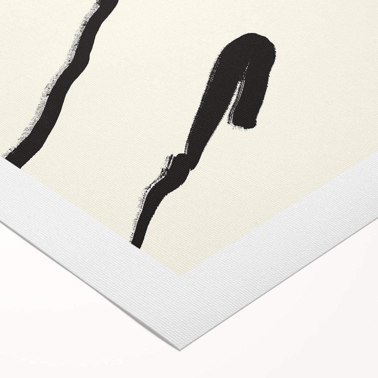 Minimalist Abstract Line Art: Bold Organic Strokes in Black on White