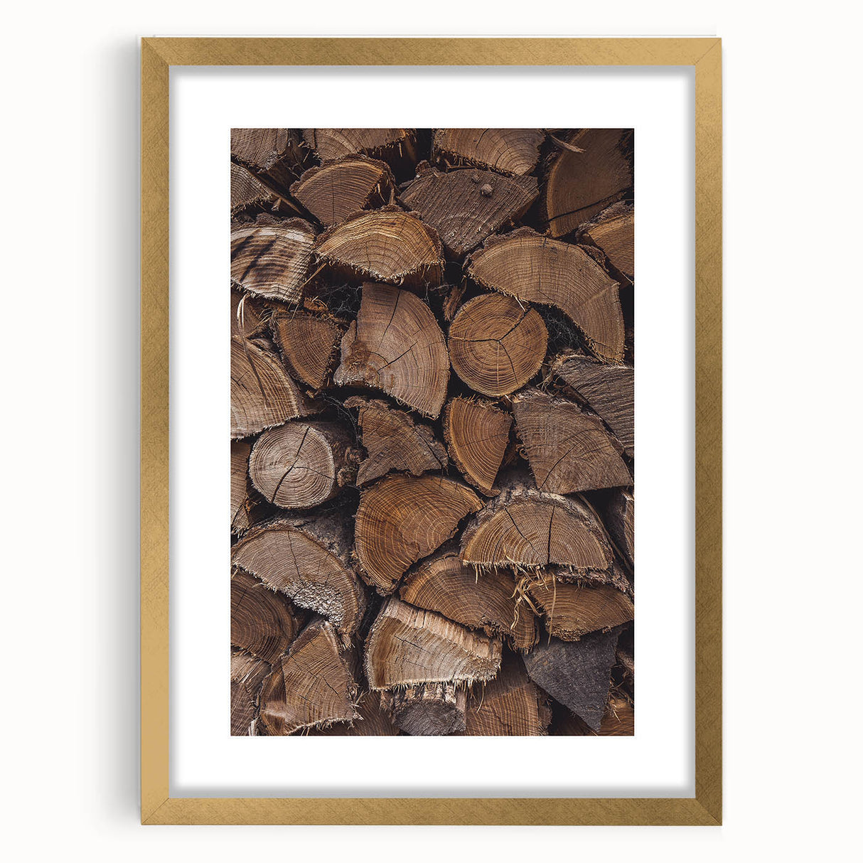 Rustic Wall Art - Stacked Firewood for Cozy Farmhouse Decor