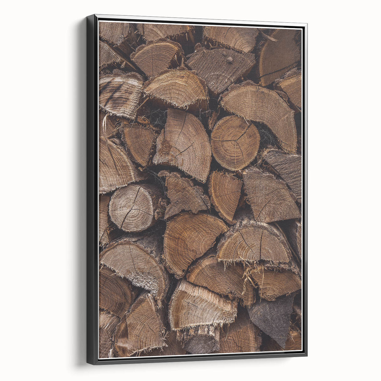 Rustic Wall Art - Stacked Firewood for Cozy Farmhouse Decor