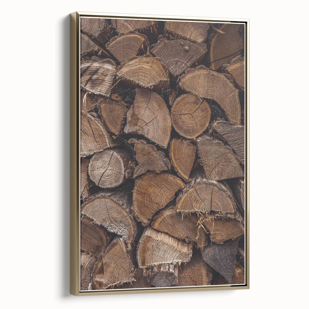 Rustic Wall Art - Stacked Firewood for Cozy Farmhouse Decor