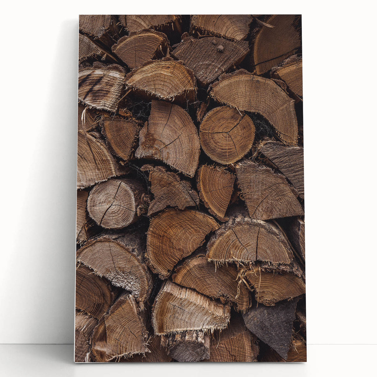 Rustic Wall Art - Stacked Firewood for Cozy Farmhouse Decor