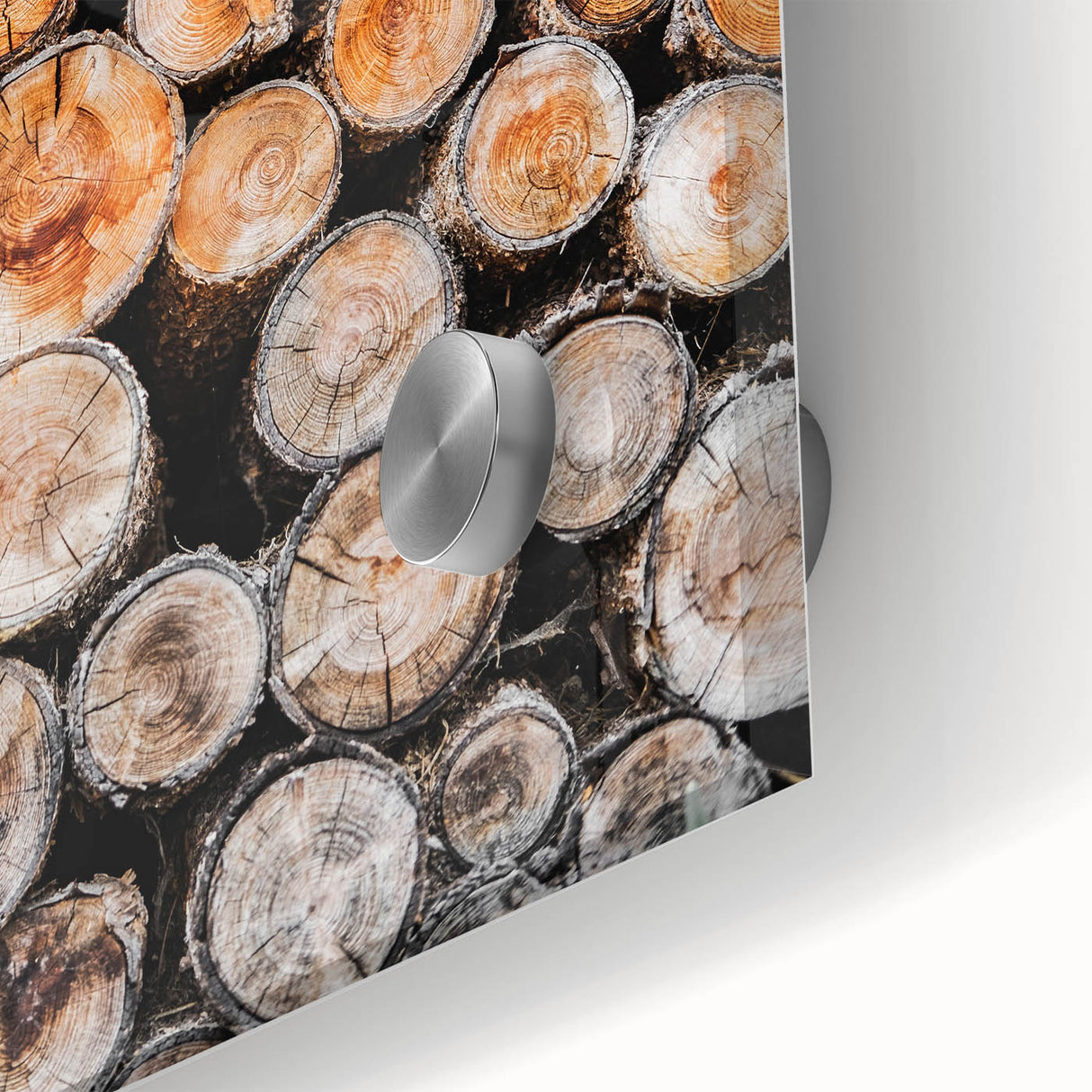 Rustic Wall Art - Stacked Firewood Close-Up for Cozy Farmhouse Decor