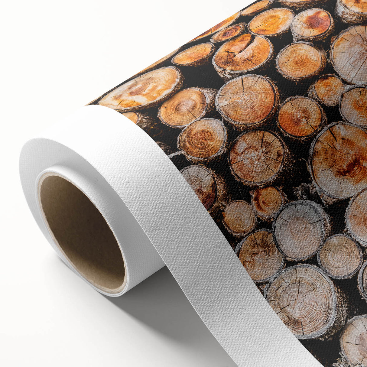 Rustic Wall Art - Stacked Firewood Close-Up for Cozy Farmhouse Decor