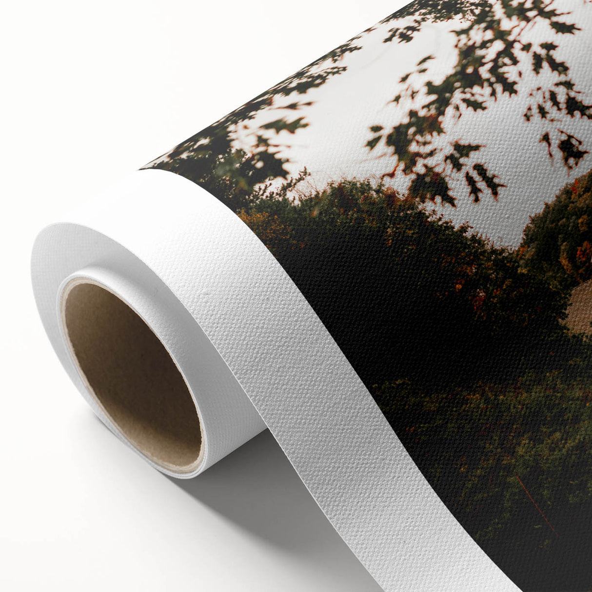 Rustic Landscape Art - Serene Country Road with Distant Red Barn