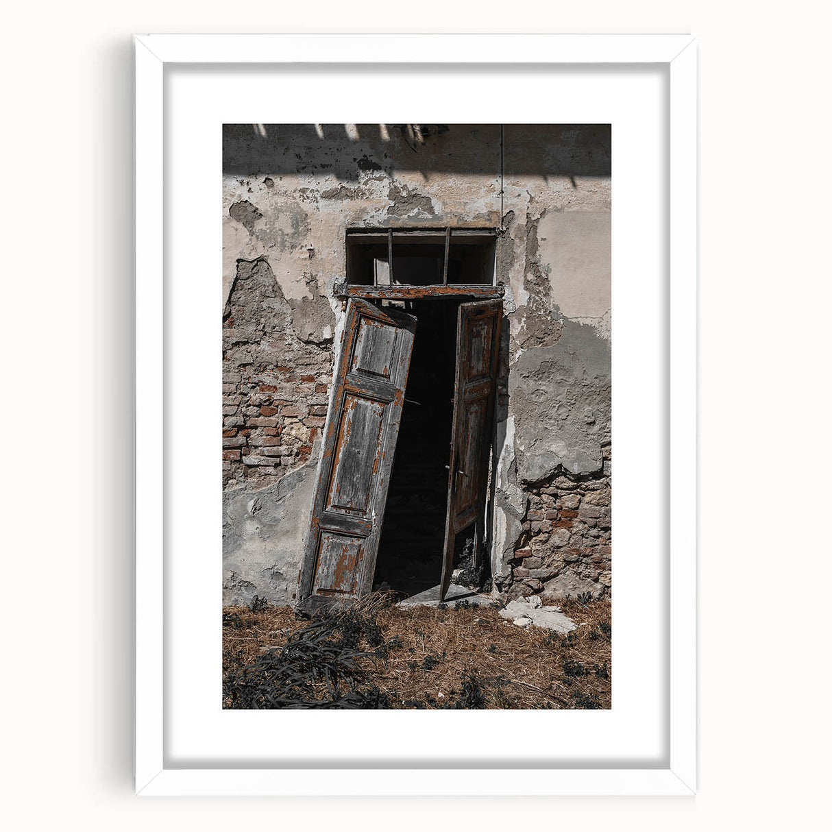Rustic Art - Weathered Doorway of Abandoned Building Wall Decor