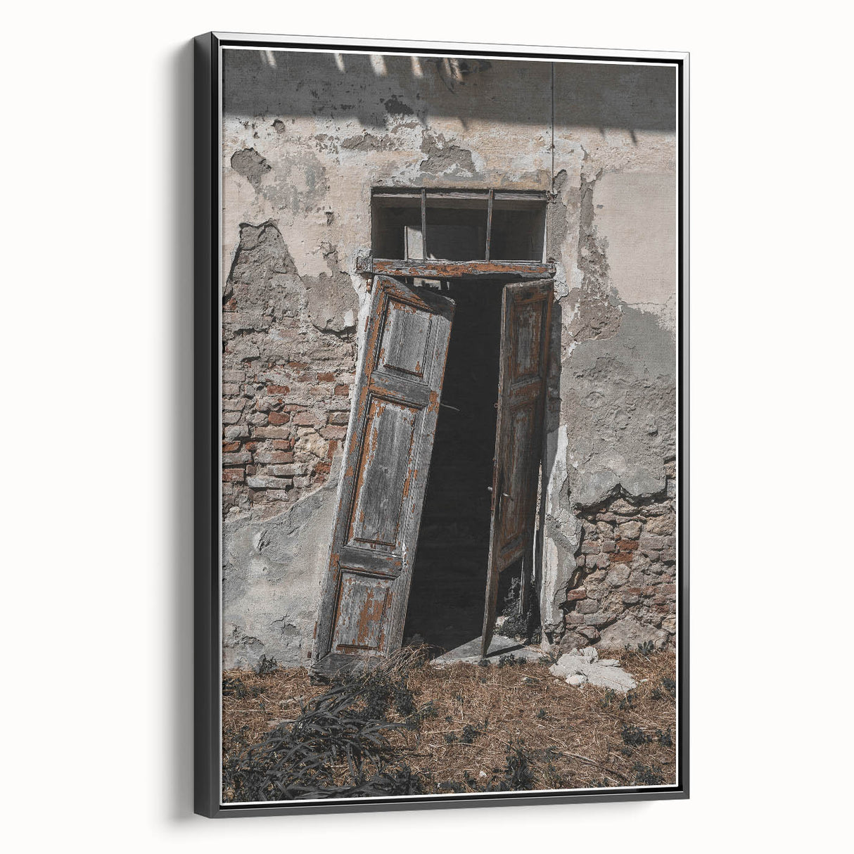 Rustic Art - Weathered Doorway of Abandoned Building Wall Decor