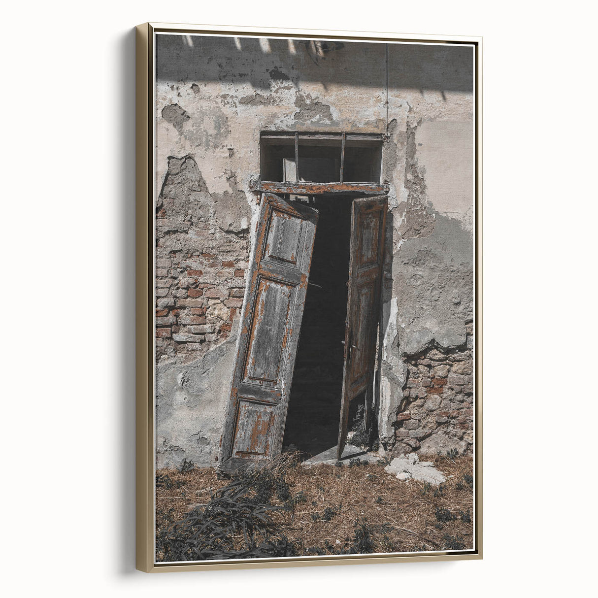 Rustic Art - Weathered Doorway of Abandoned Building Wall Decor