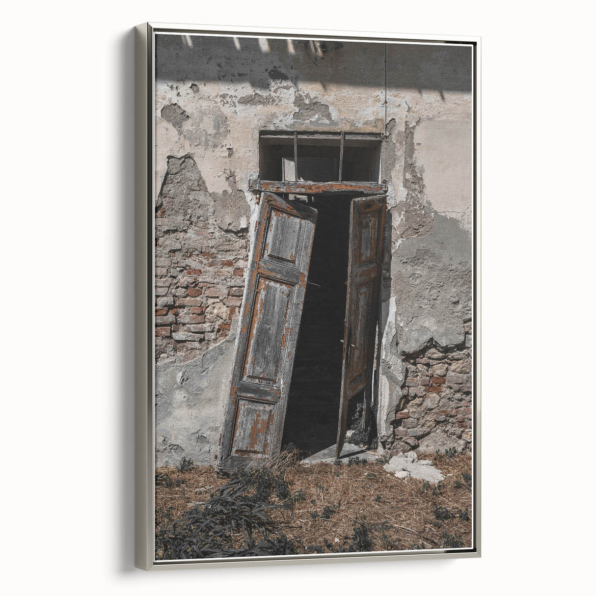 Rustic Art - Weathered Doorway of Abandoned Building Wall Decor
