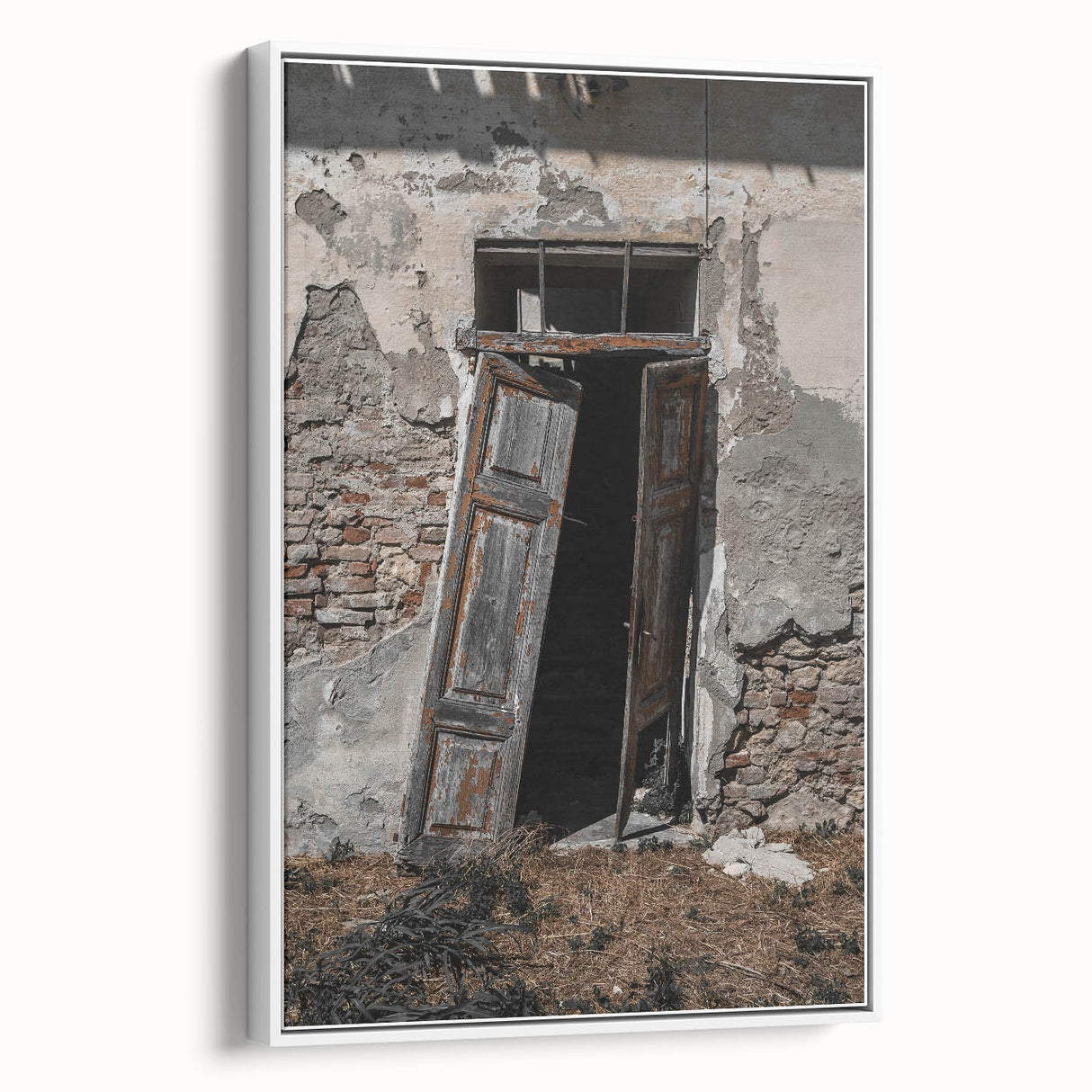 Rustic Art - Weathered Doorway of Abandoned Building Wall Decor