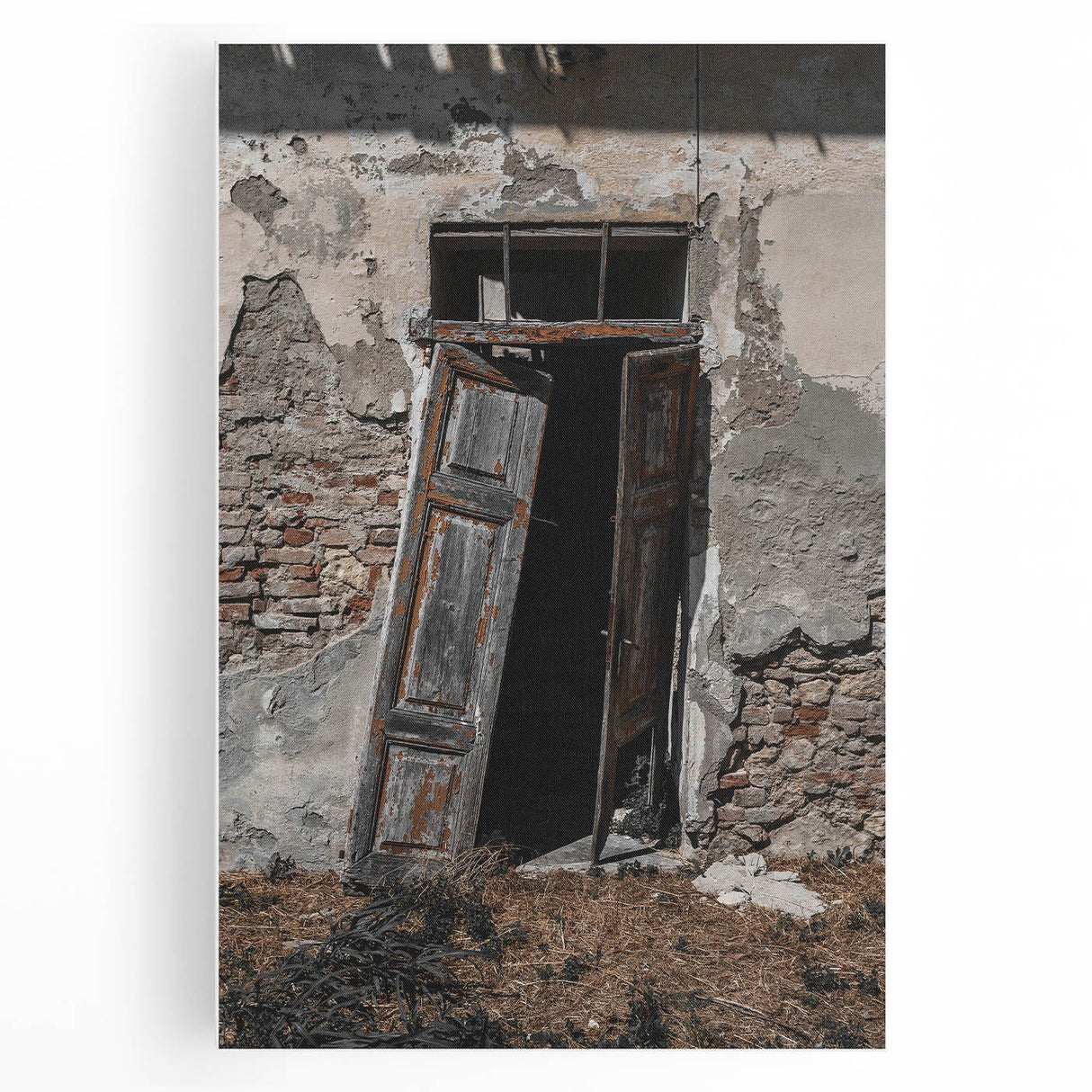 Rustic Art - Weathered Doorway of Abandoned Building Wall Decor