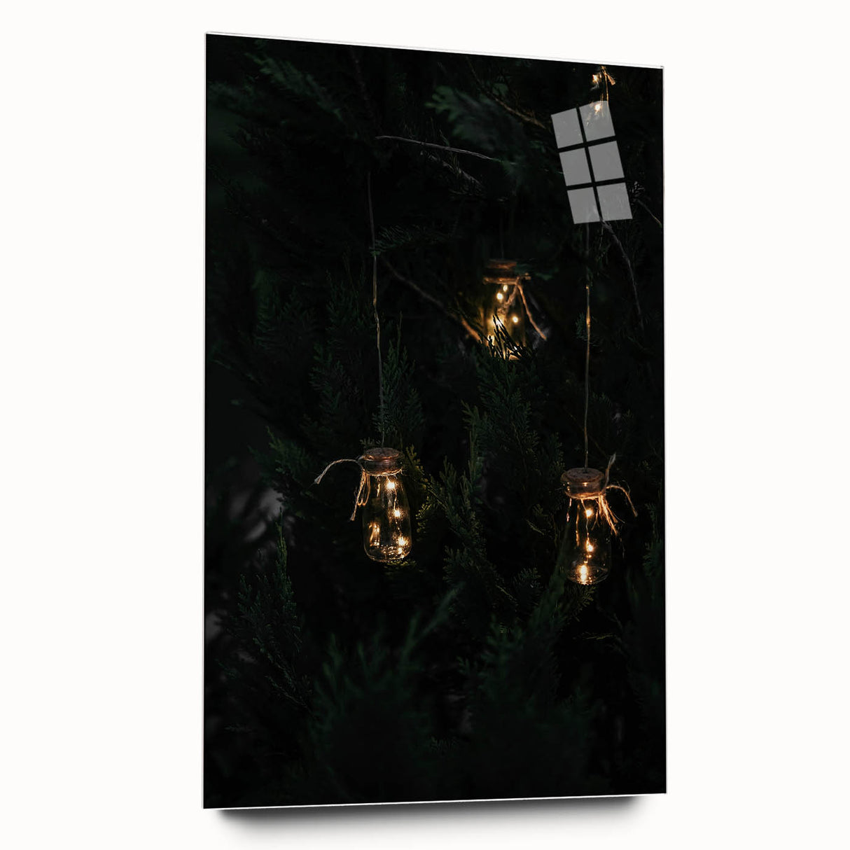 Rustic Jar Lights Wall Art - Fairy Lights in Mason Jars for Cozy Decor