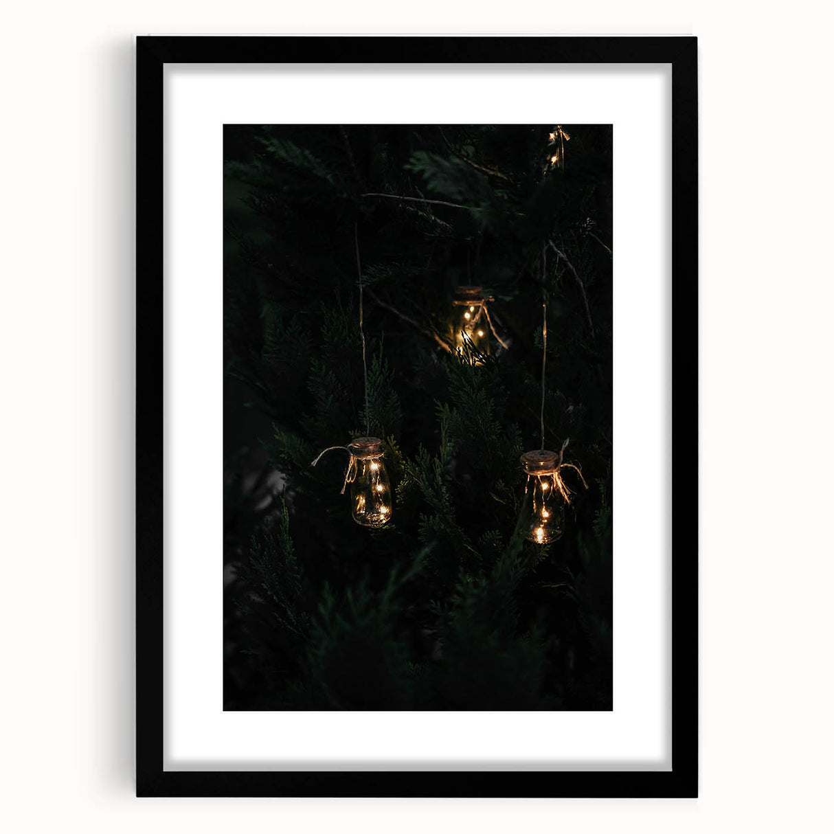 Rustic Jar Lights Wall Art - Fairy Lights in Mason Jars for Cozy Decor