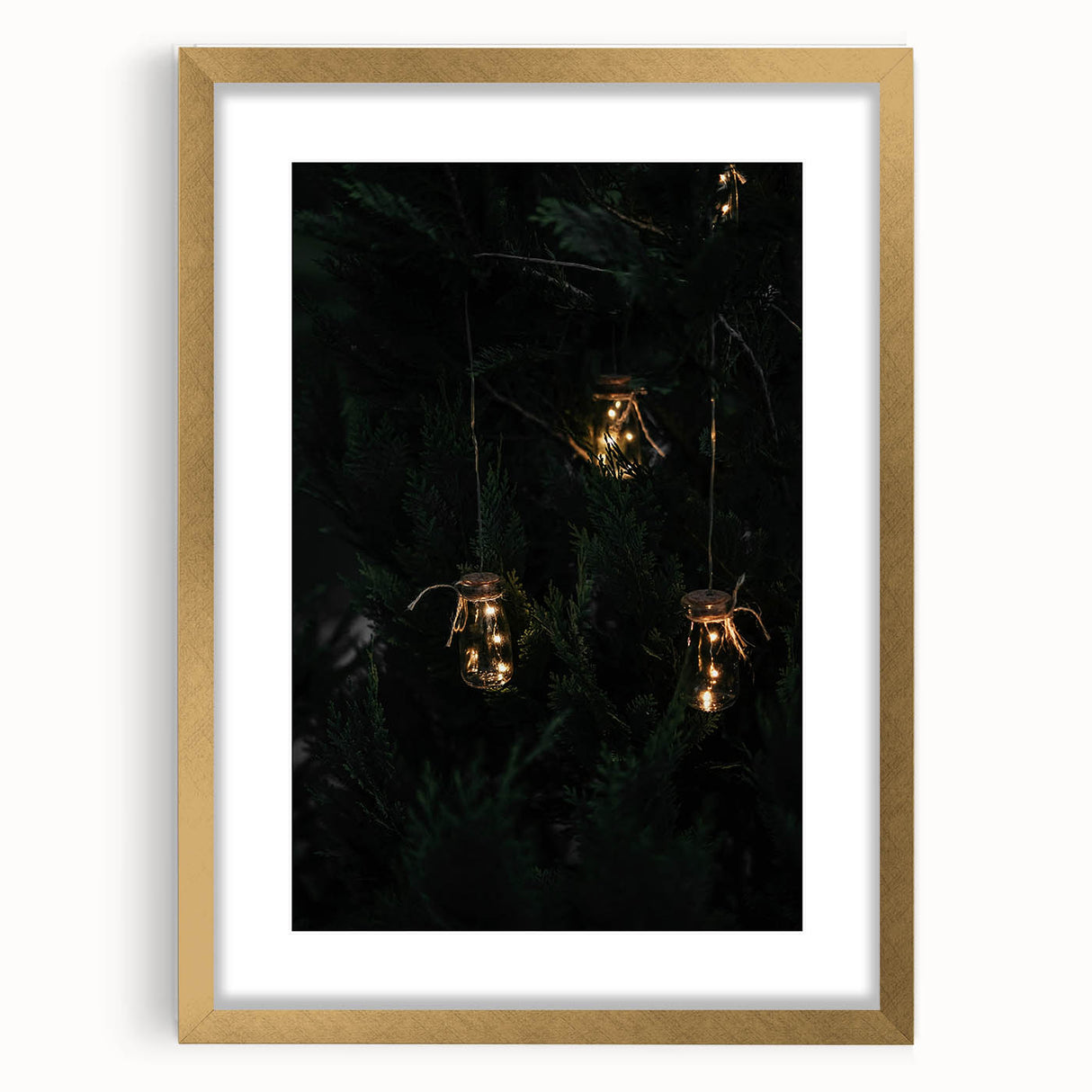 Rustic Jar Lights Wall Art - Fairy Lights in Mason Jars for Cozy Decor