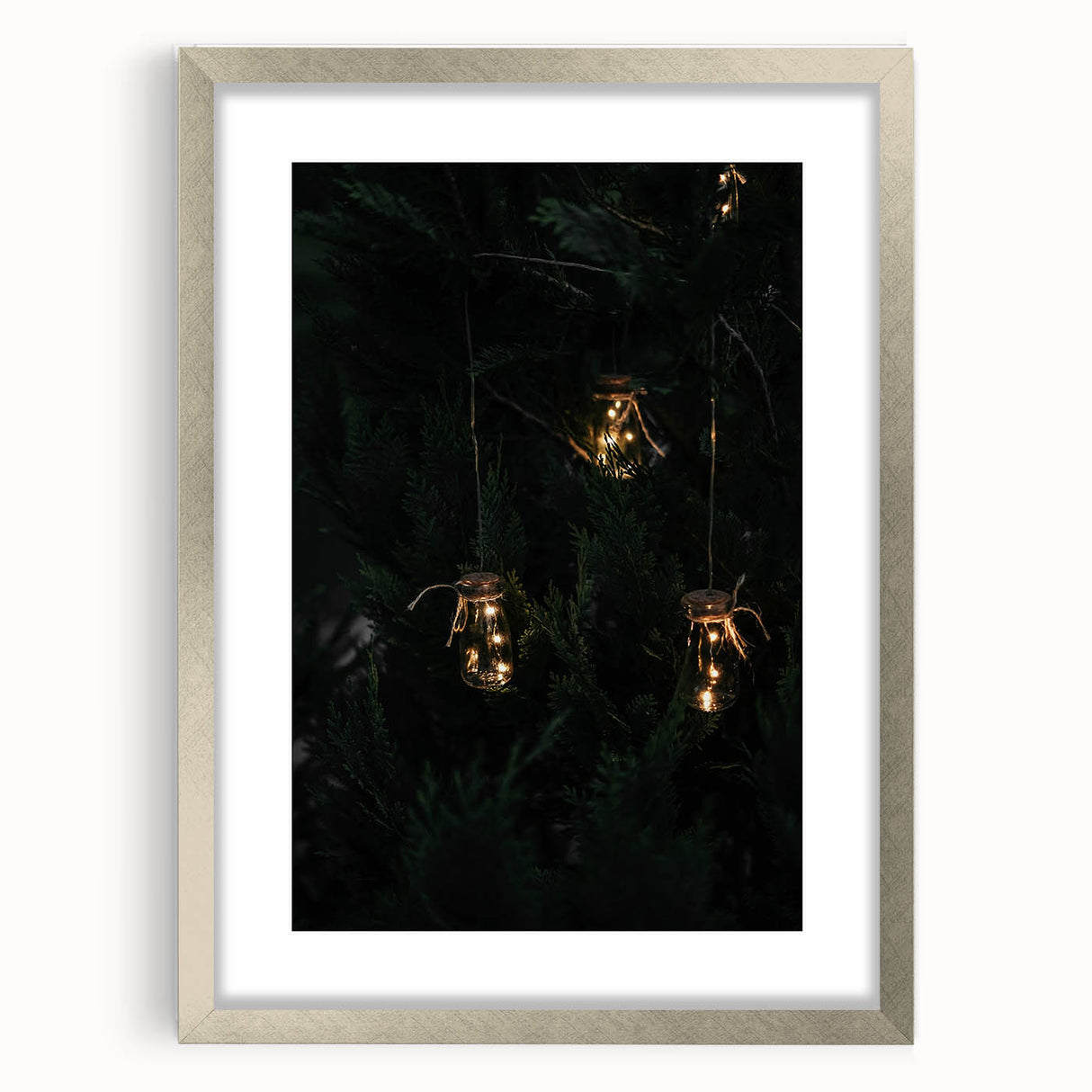 Rustic Jar Lights Wall Art - Fairy Lights in Mason Jars for Cozy Decor