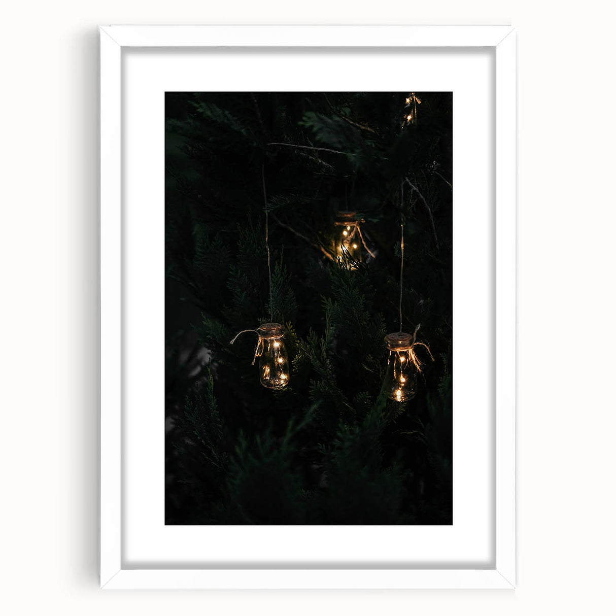 Rustic Jar Lights Wall Art - Fairy Lights in Mason Jars for Cozy Decor