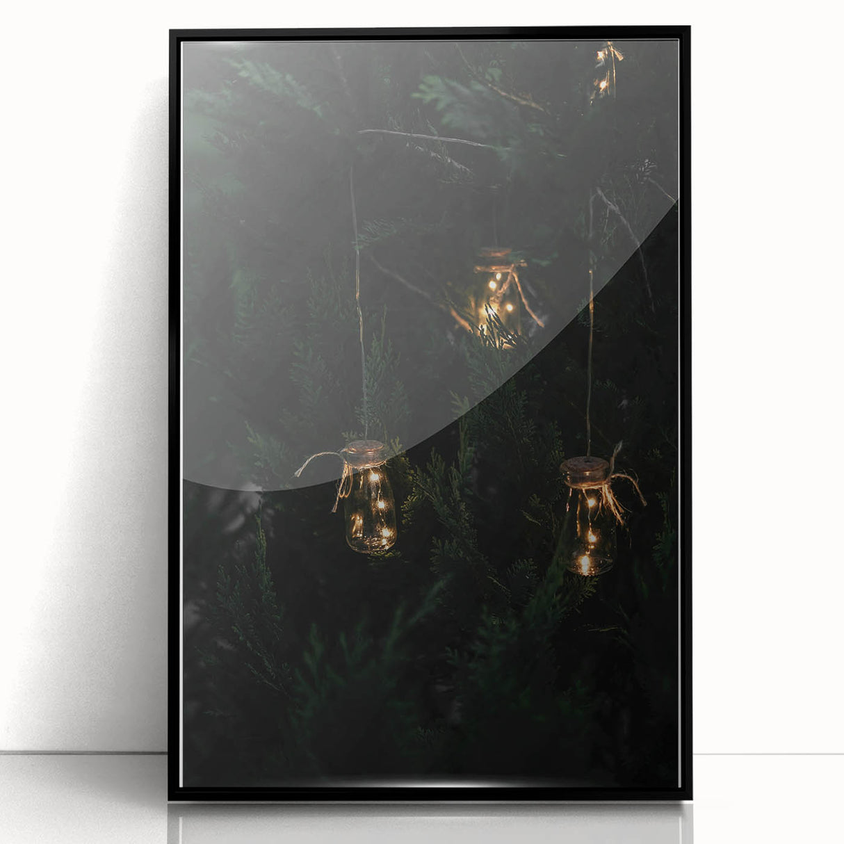 Rustic Jar Lights Wall Art - Fairy Lights in Mason Jars for Cozy Decor