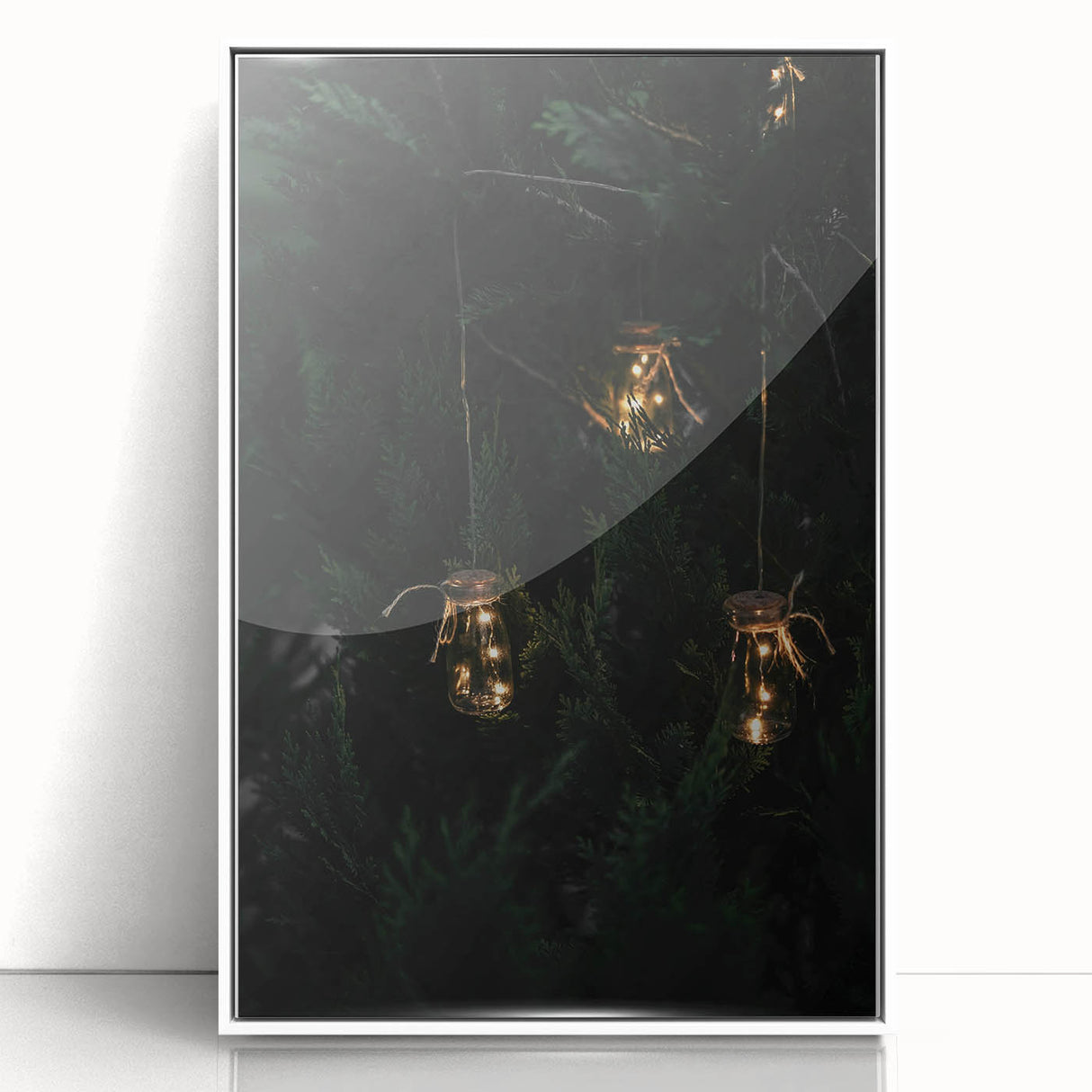 Rustic Jar Lights Wall Art - Fairy Lights in Mason Jars for Cozy Decor