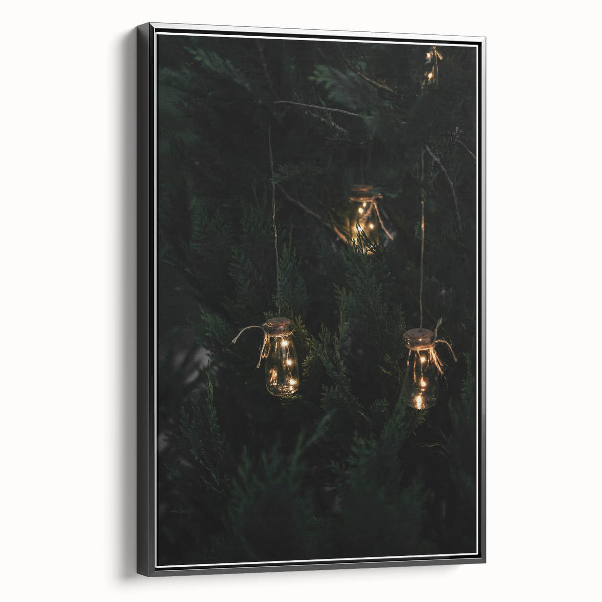 Rustic Jar Lights Wall Art - Fairy Lights in Mason Jars for Cozy Decor