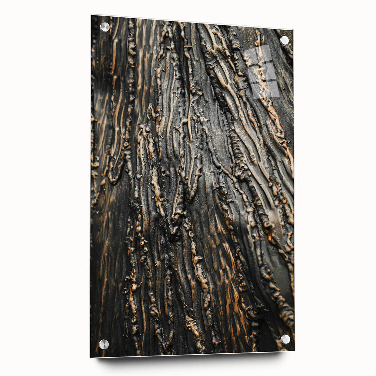 Rustic Textured Abstract Wall Art – Farmhouse Decor with Wood Finish