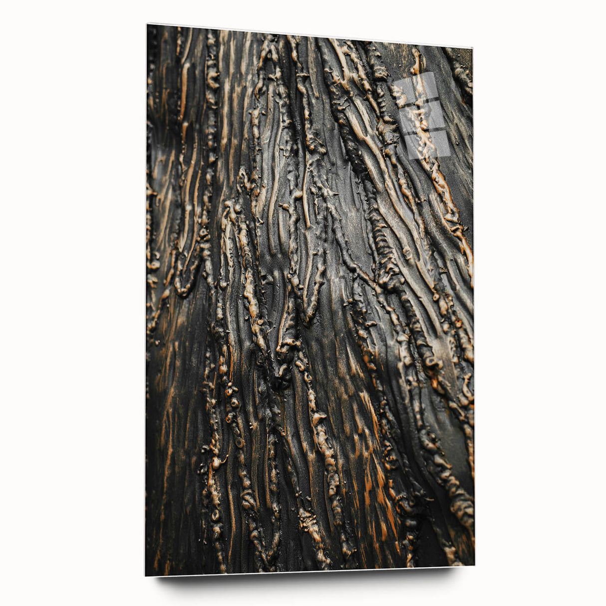 Rustic Textured Abstract Wall Art – Farmhouse Decor with Wood Finish