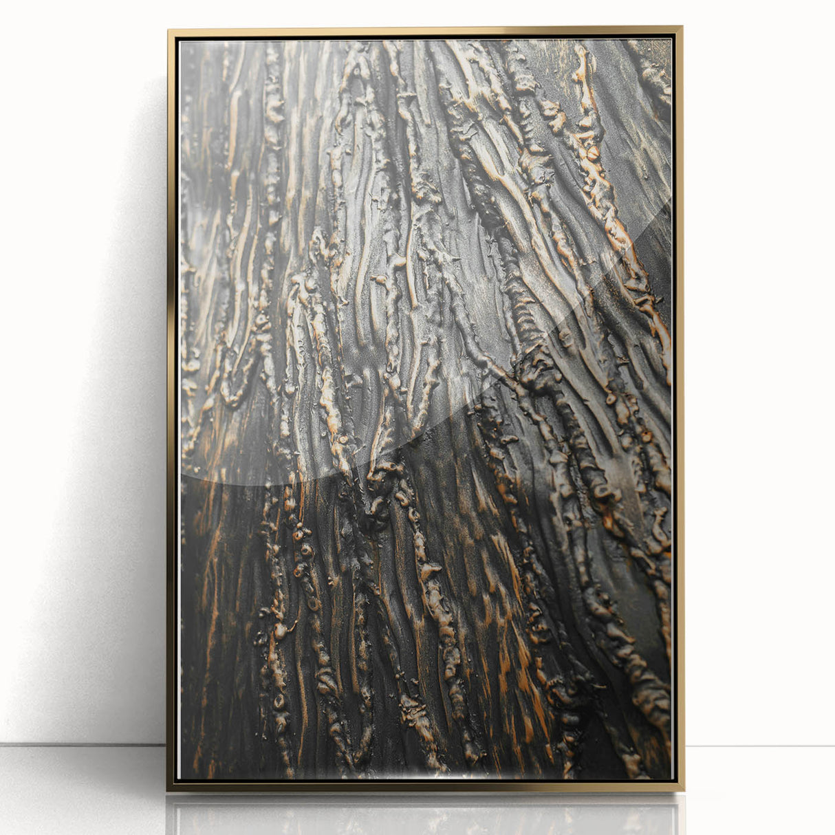 Rustic Textured Abstract Wall Art – Farmhouse Decor with Wood Finish
