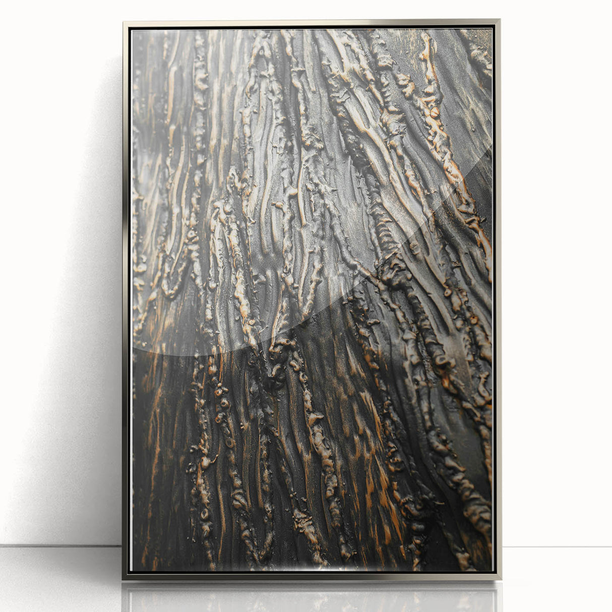 Rustic Textured Abstract Wall Art – Farmhouse Decor with Wood Finish