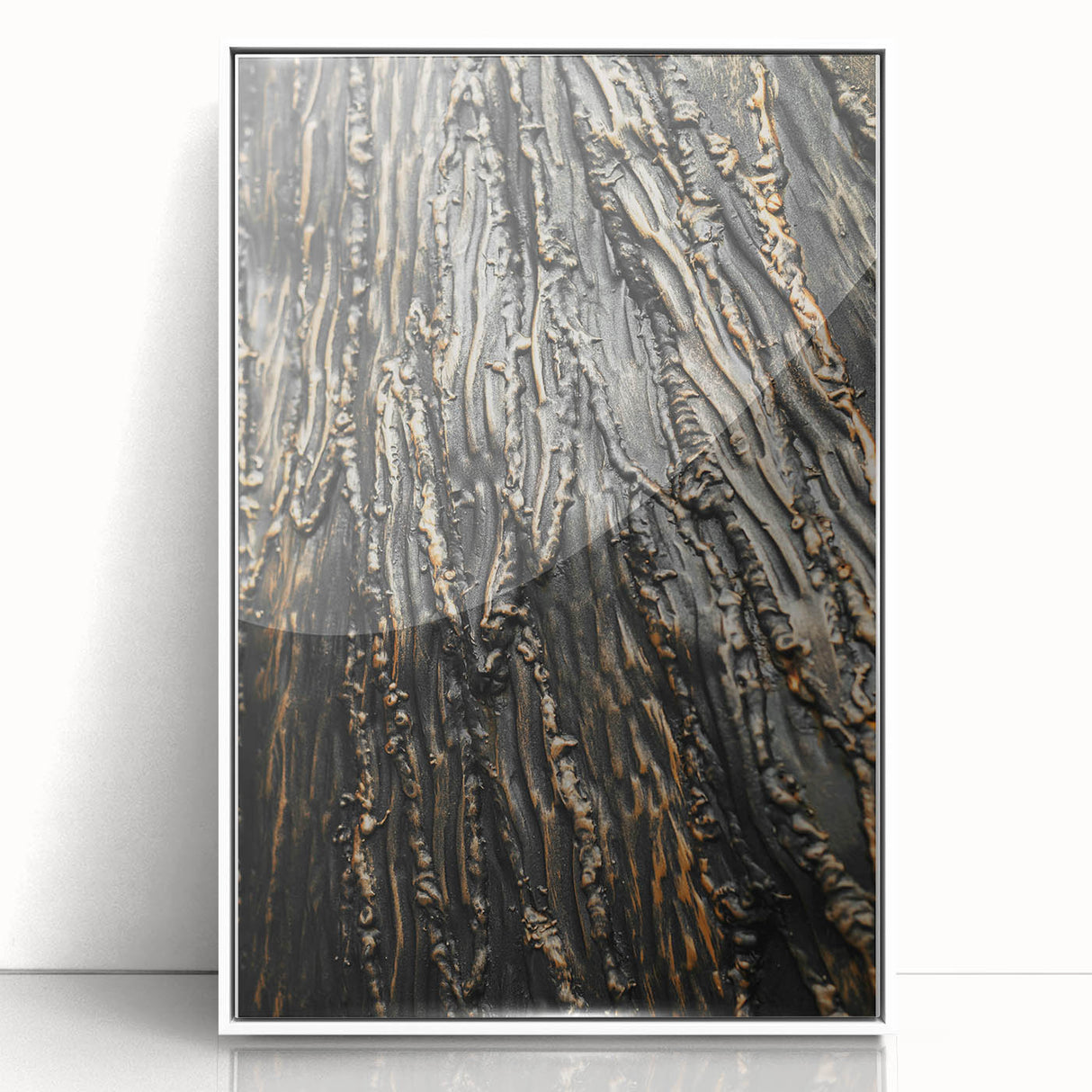 Rustic Textured Abstract Wall Art – Farmhouse Decor with Wood Finish
