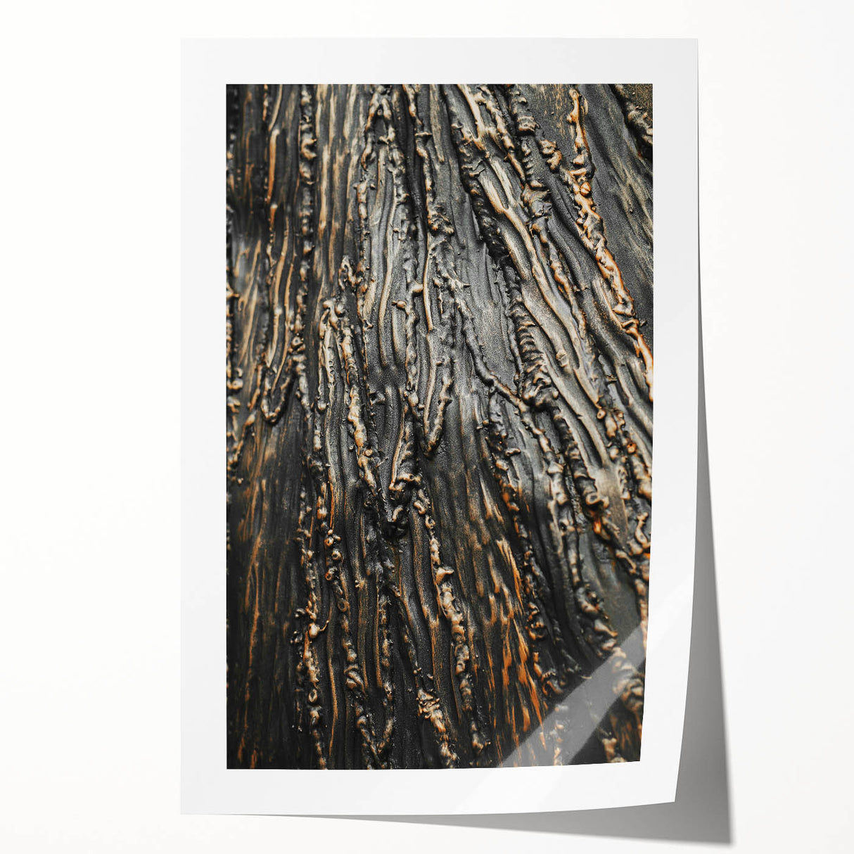 Rustic Textured Abstract Wall Art – Farmhouse Decor with Wood Finish