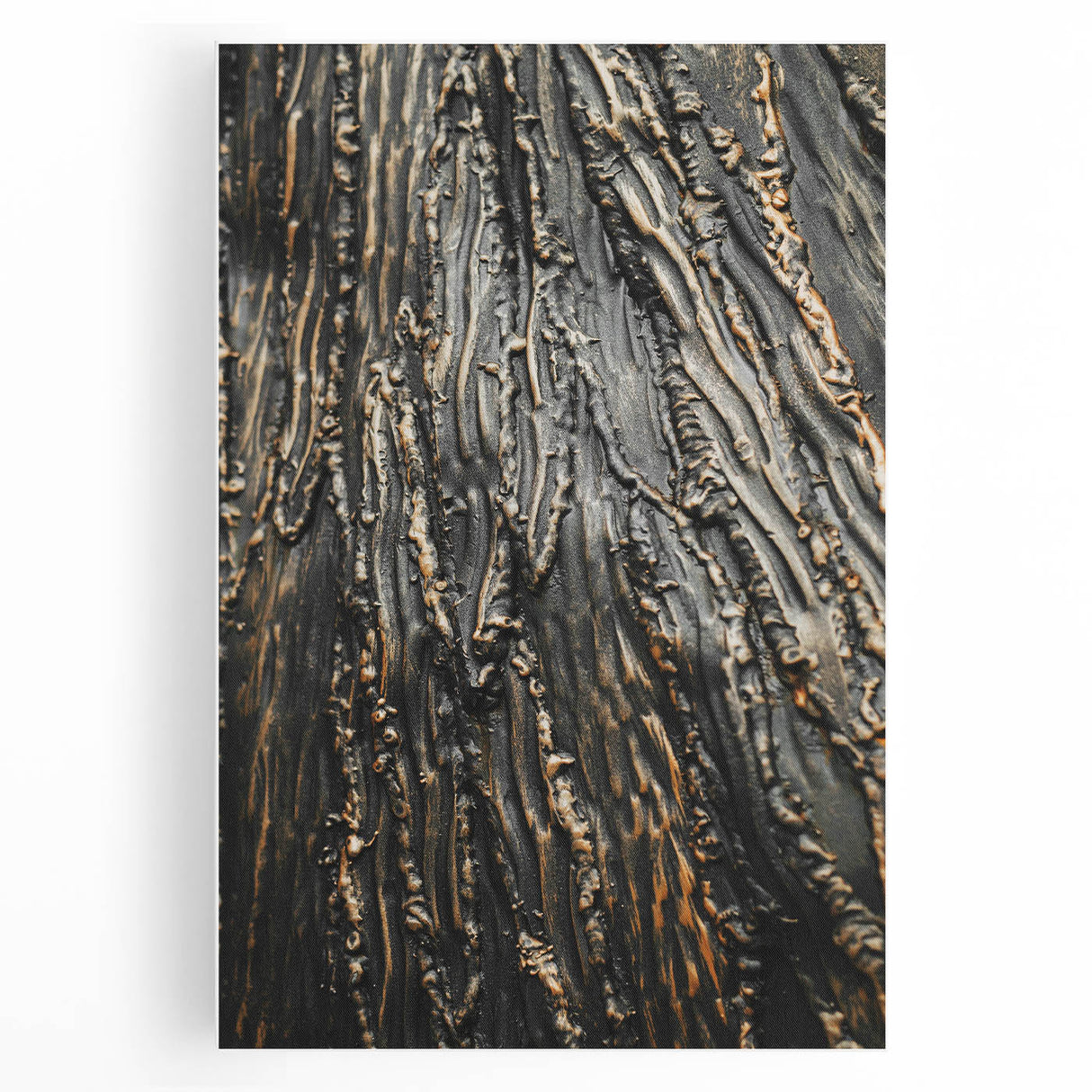 Rustic Textured Abstract Wall Art – Farmhouse Decor with Wood Finish