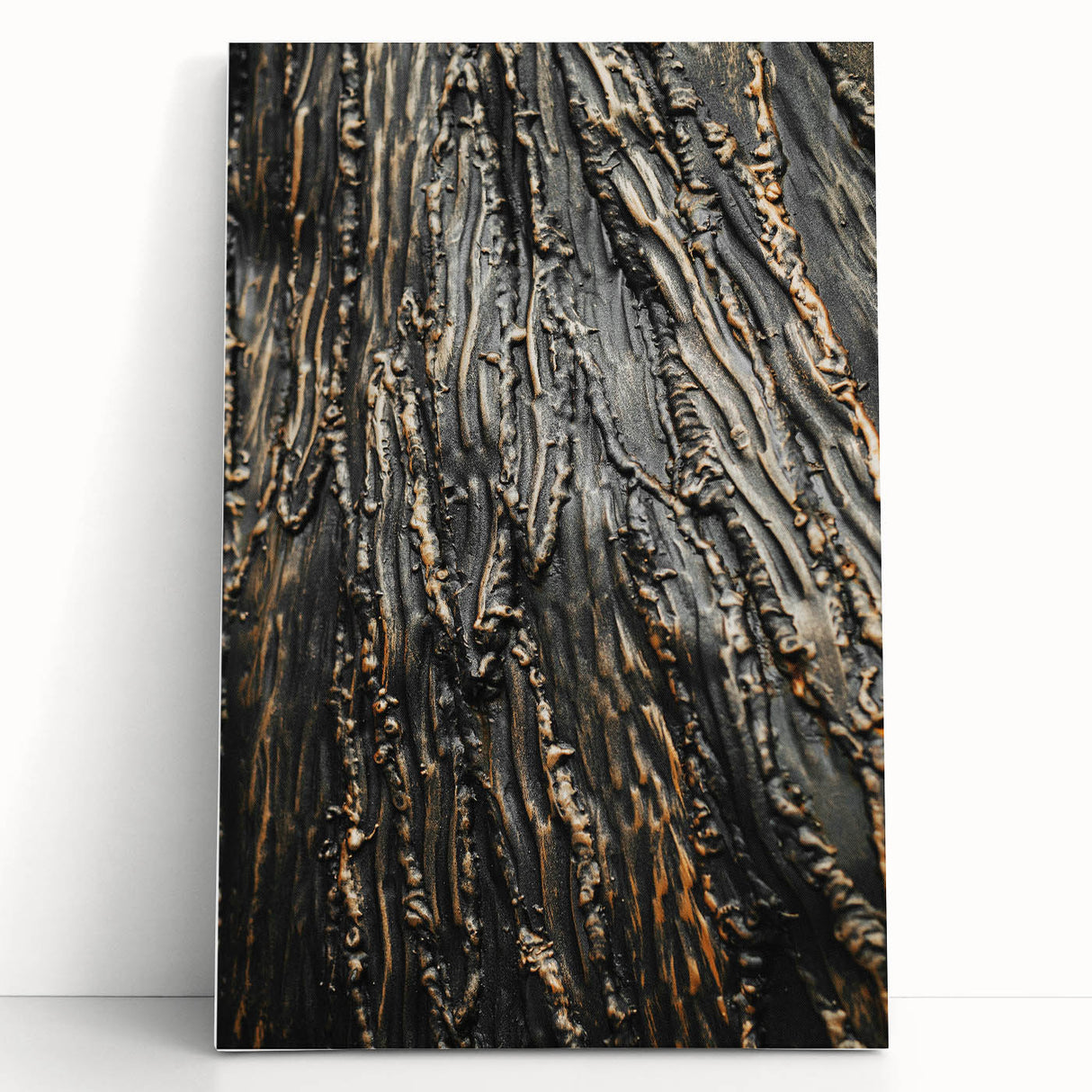 Rustic Textured Abstract Wall Art – Farmhouse Decor with Wood Finish