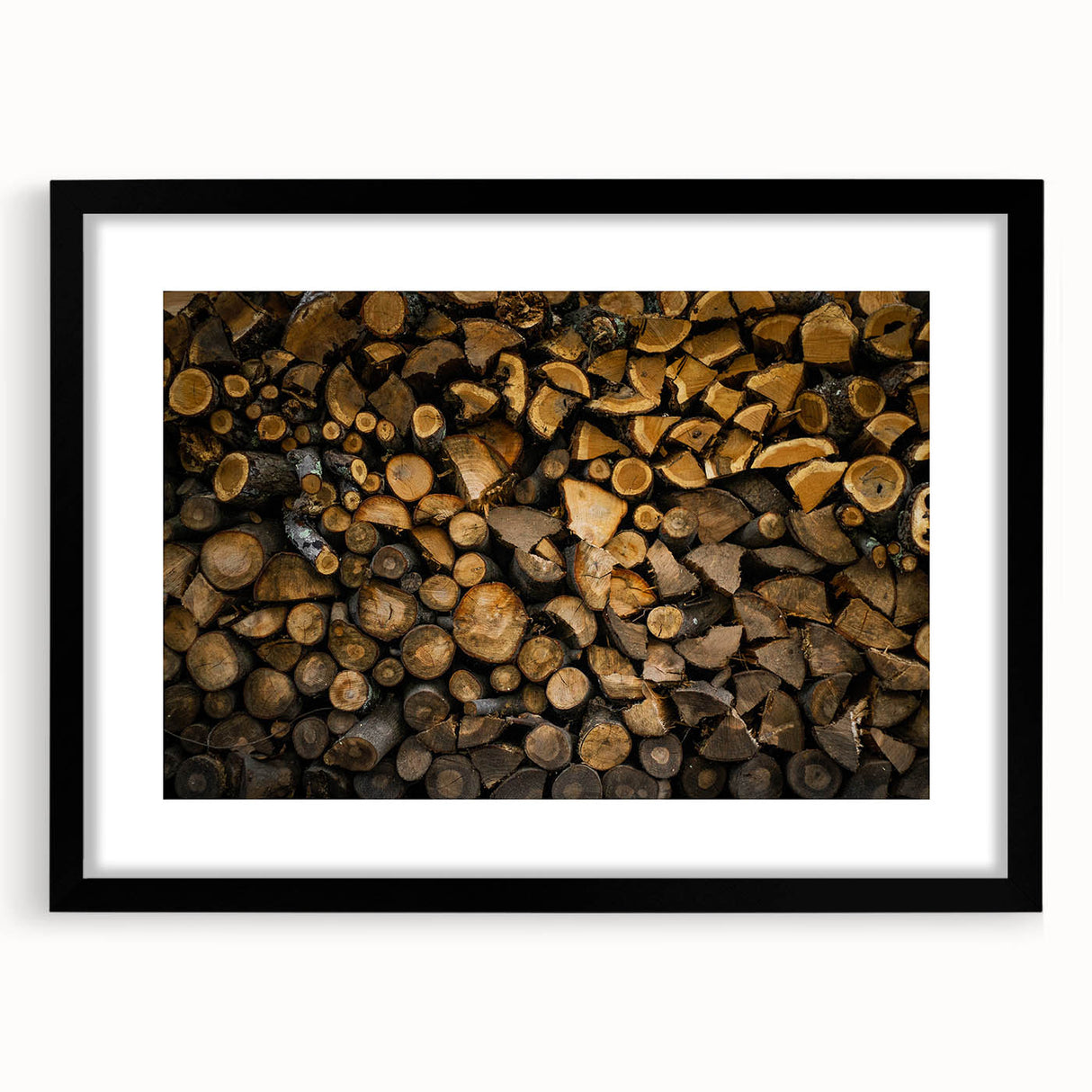 Rustic Log Wall Art – Stacked Firewood for Cozy Farmhouse Decor