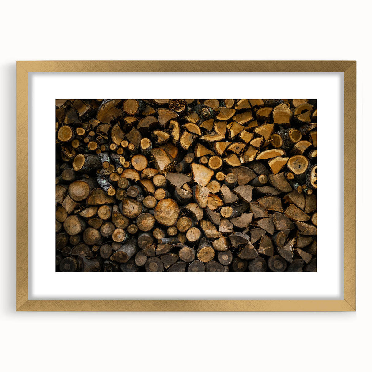 Rustic Log Wall Art – Stacked Firewood for Cozy Farmhouse Decor