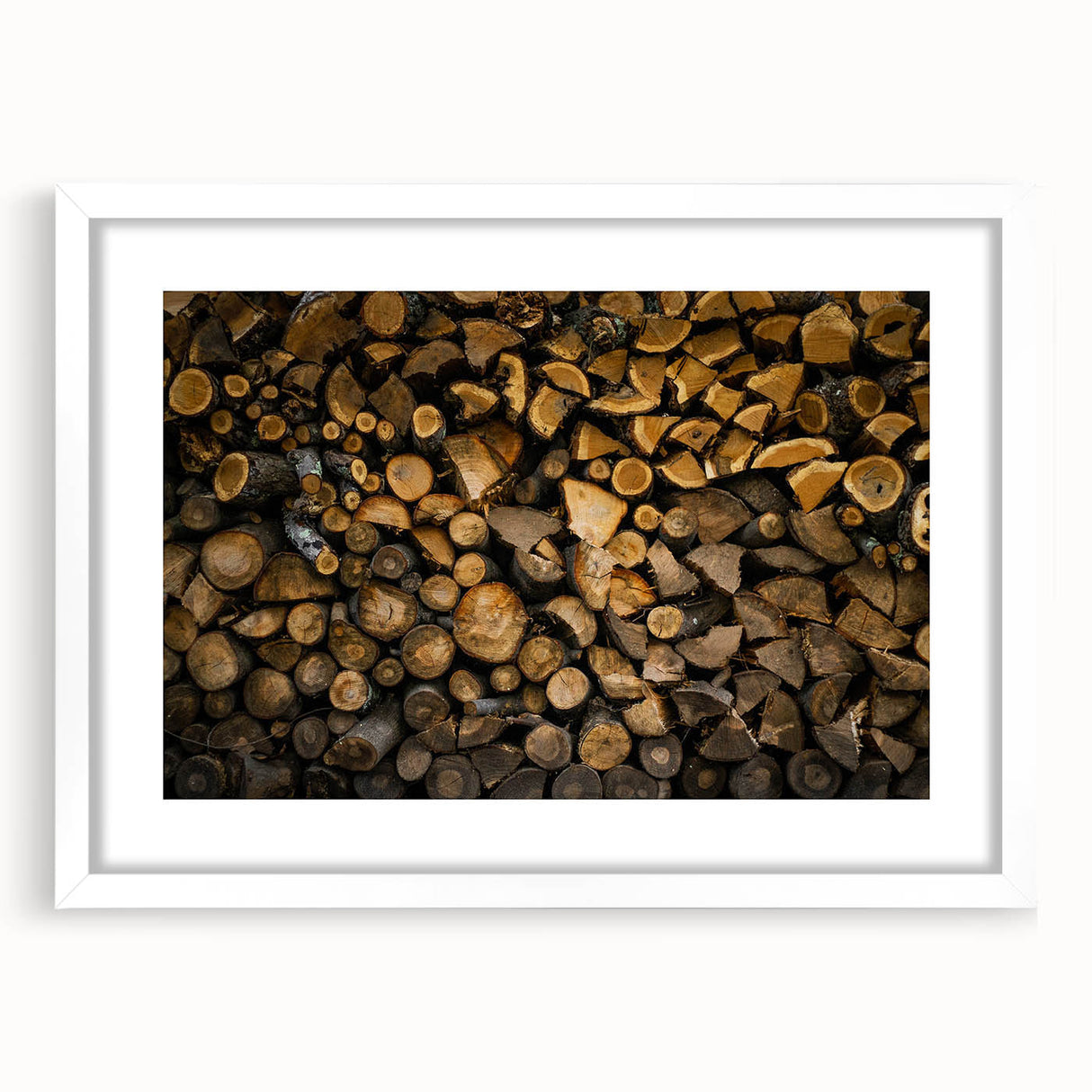 Rustic Log Wall Art – Stacked Firewood for Cozy Farmhouse Decor